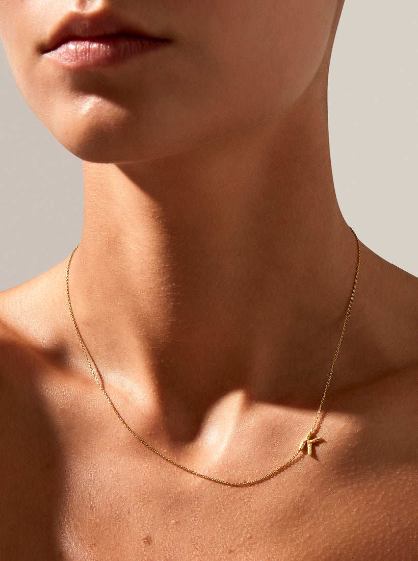 Sideways Alphabet Necklace - Medium