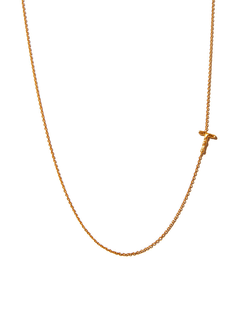 Sideways Alphabet Necklace - Medium