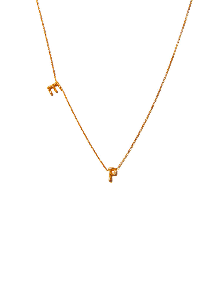 Sideways Double Letter Necklace - Small