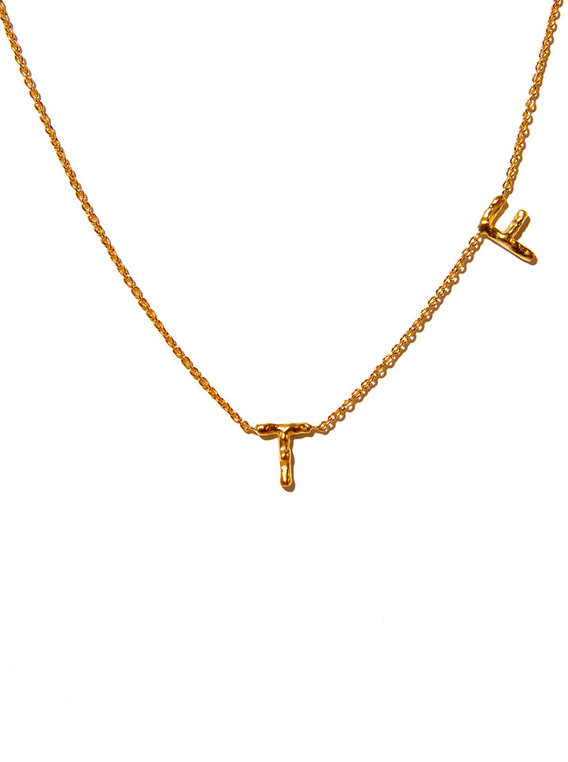 Sideways Double Letter Necklace - Large