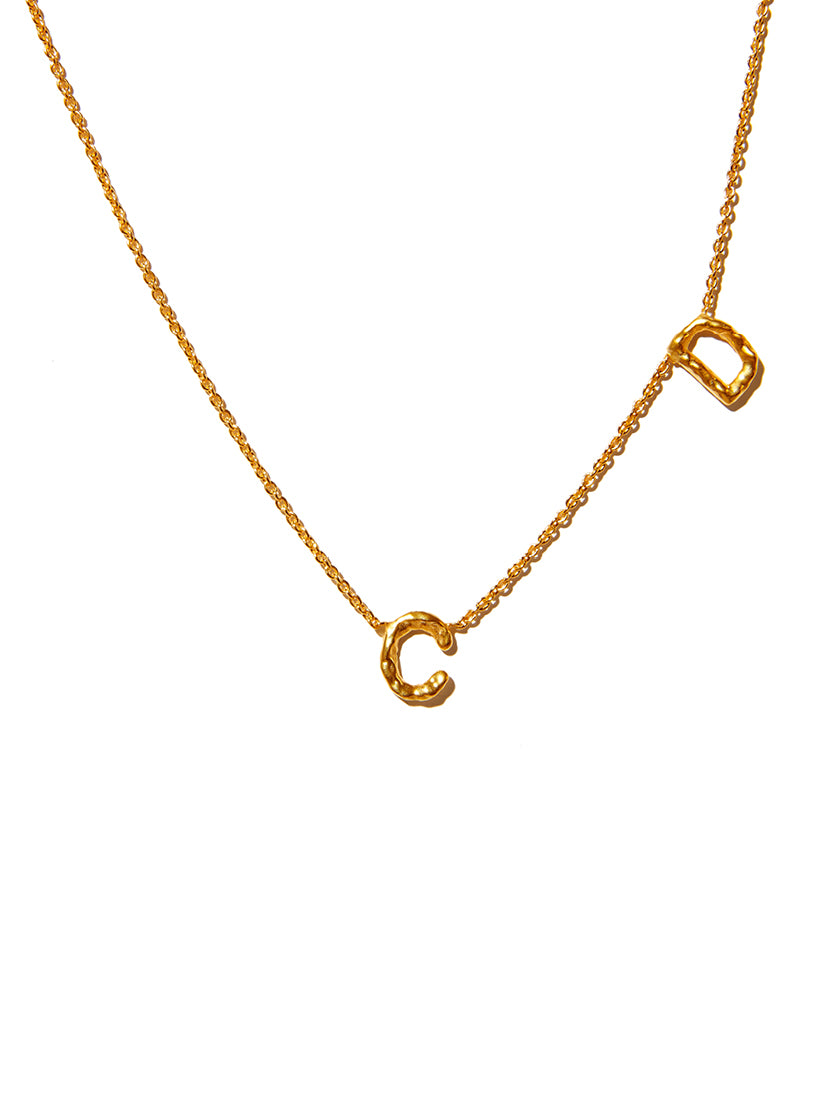 Sideways Double Letter Necklace - Large