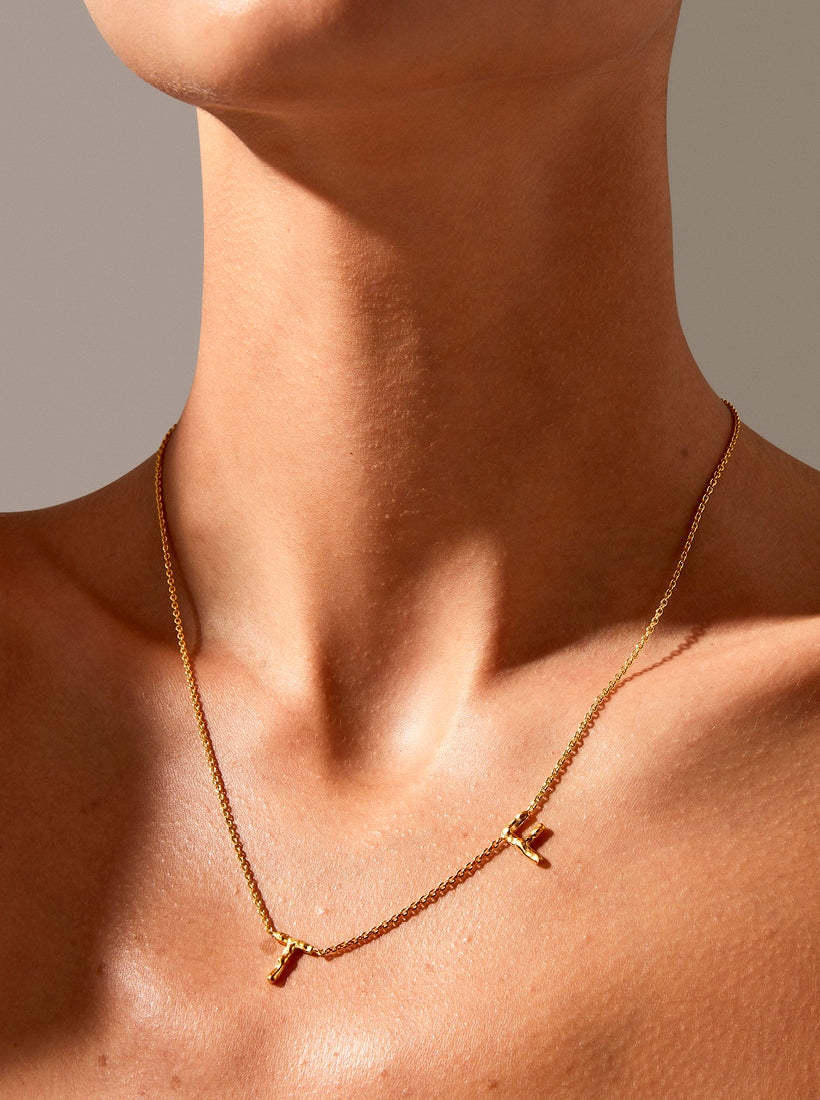 Sideways Double Letter Necklace - Large