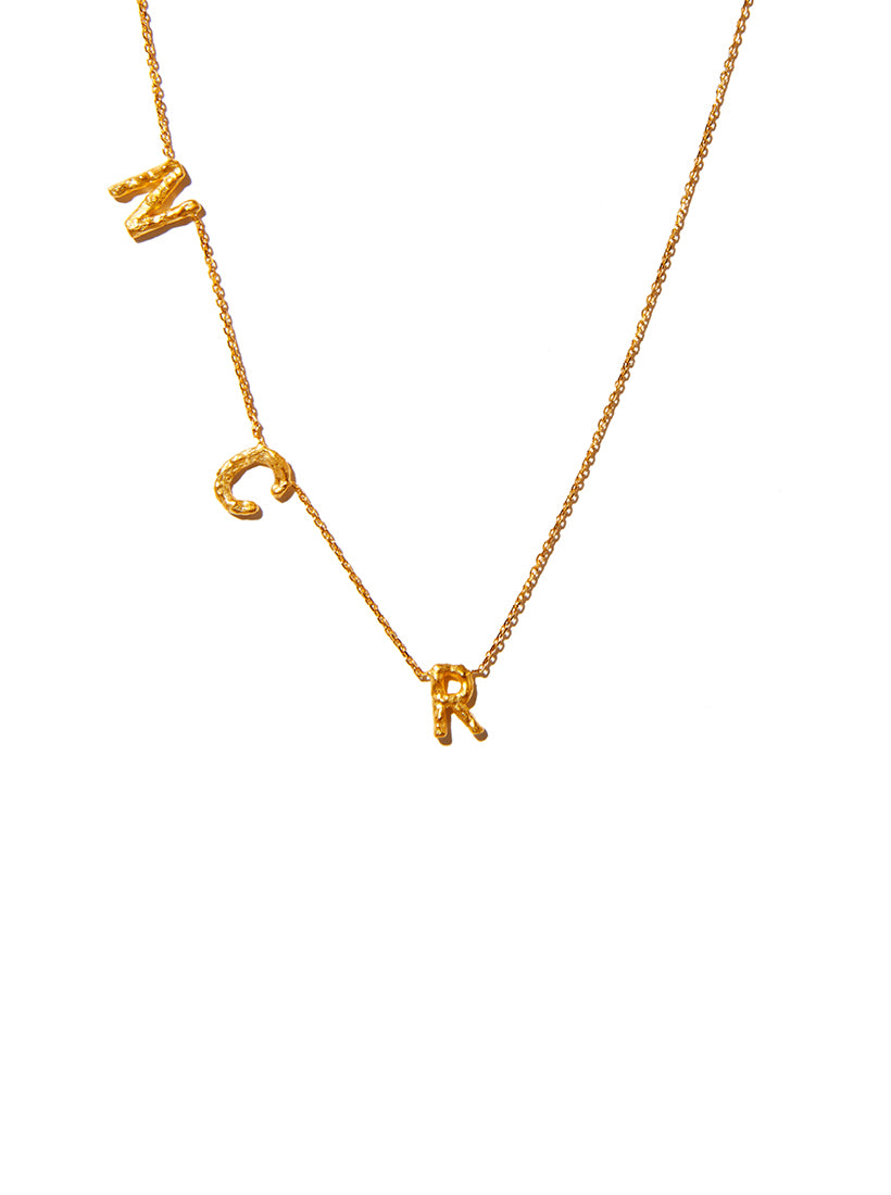 Sideways Triple Letter Necklace - Medium