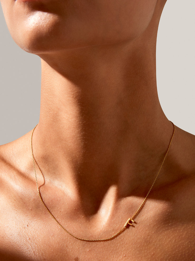Sideways Alphabet Necklace - Medium