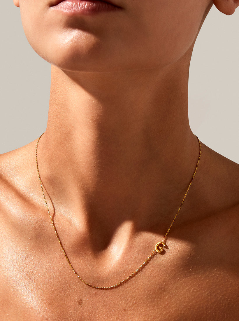 Sideways Alphabet Necklace - Medium