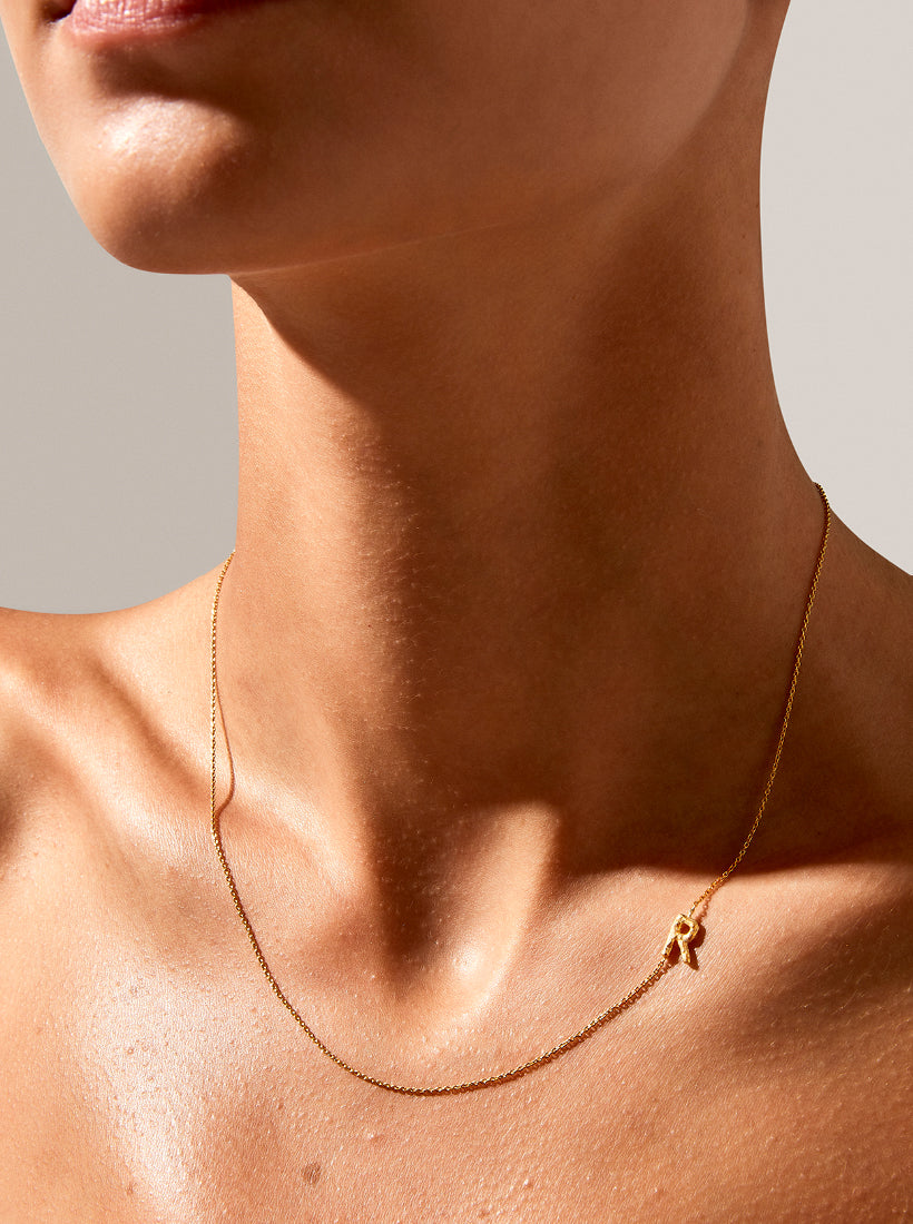 Sideways Alphabet Necklace - Medium
