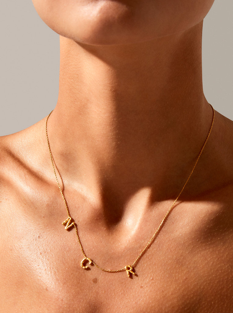 Sideways Triple Letter Necklace - Medium