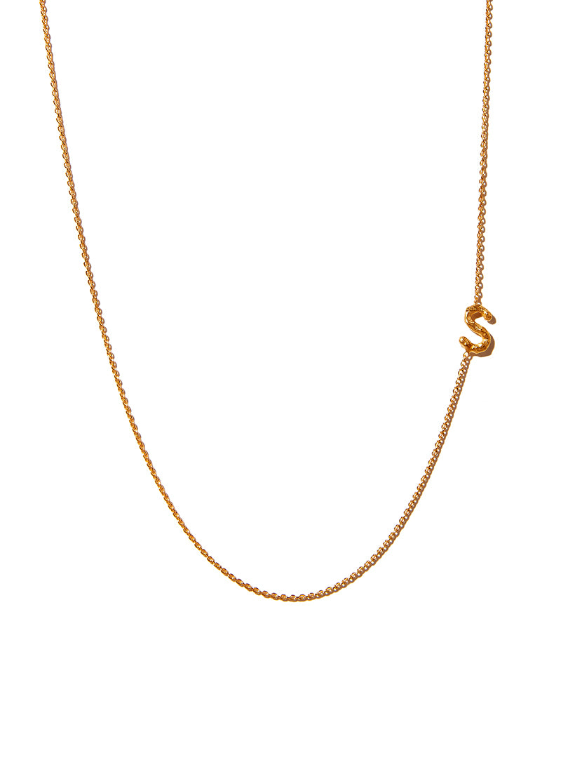 Sideways Alphabet Necklace - Medium