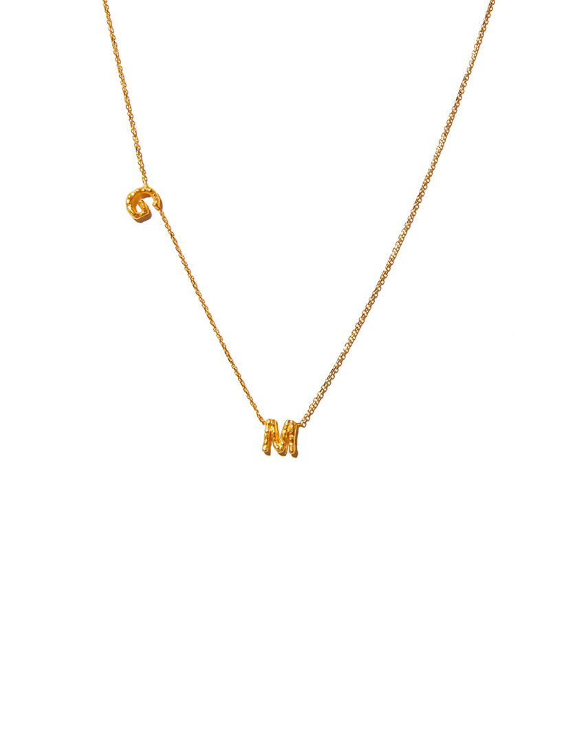 Sideways Double Letter Necklace - Small